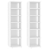 Vidaxl -Schuhschränke 2 PCs 27,5 x 27 x 102 cm verarbeitetes Holz weiß