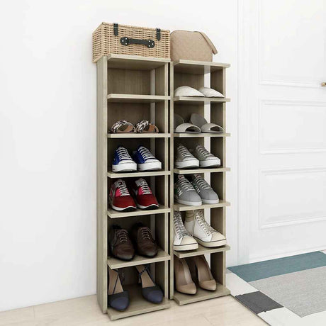 Vidaxx Schuhschränke 2 Stk. 27,5x27x102 cm Sonoma-Eiche farbig