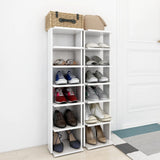 Vidaxl Schuhschränke 2 ST 27,5 x 27 x 102 cm Hochglanz weiß