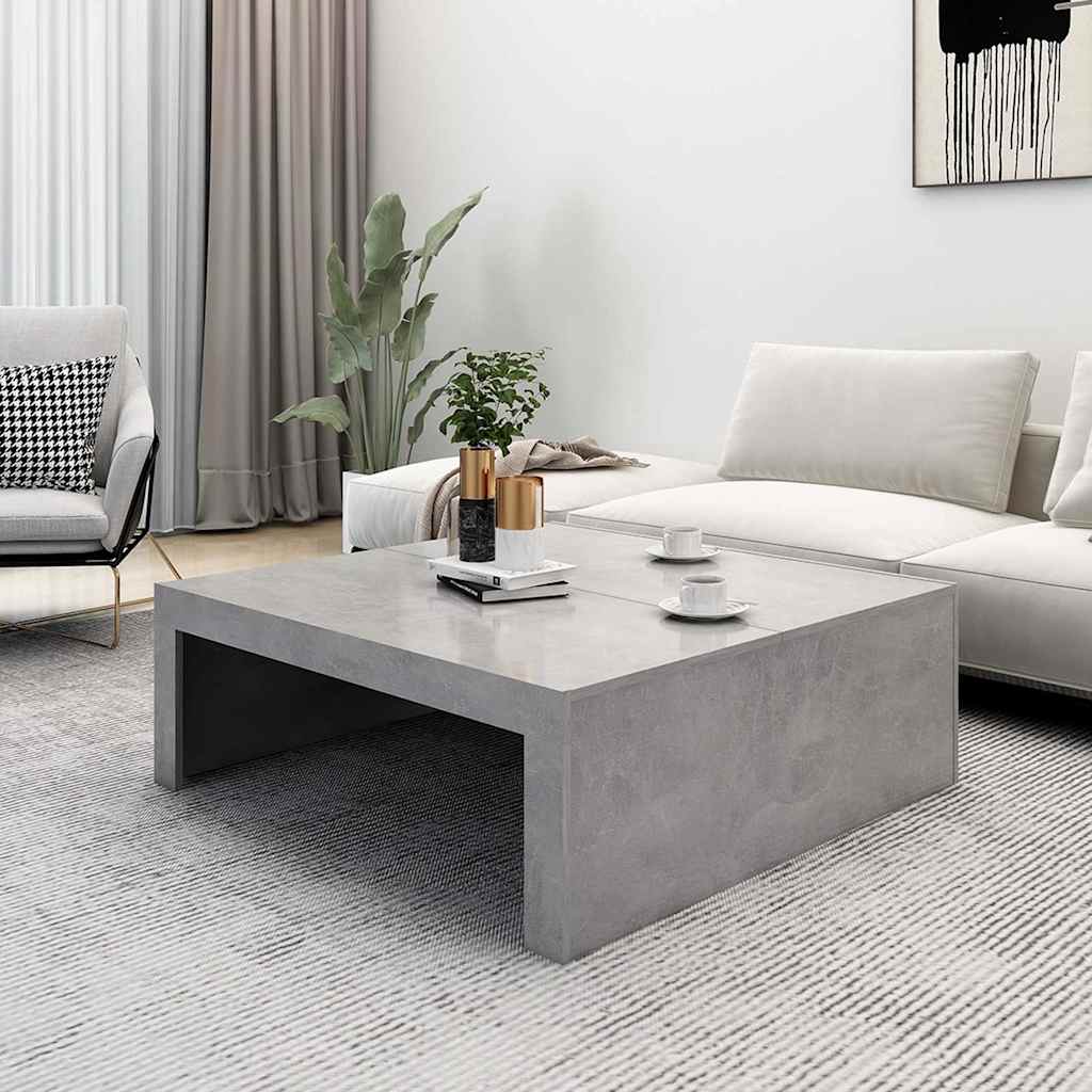 Vidaxl salontafel 100x100x35 cm bewerkt hout betongrijs