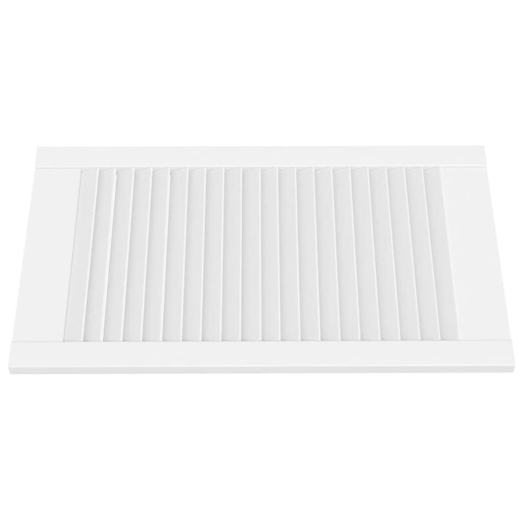 Puertas de gabinete Vidaxl con listones 4 pcs 69x39.4 cm de pino sólido blanco blanco