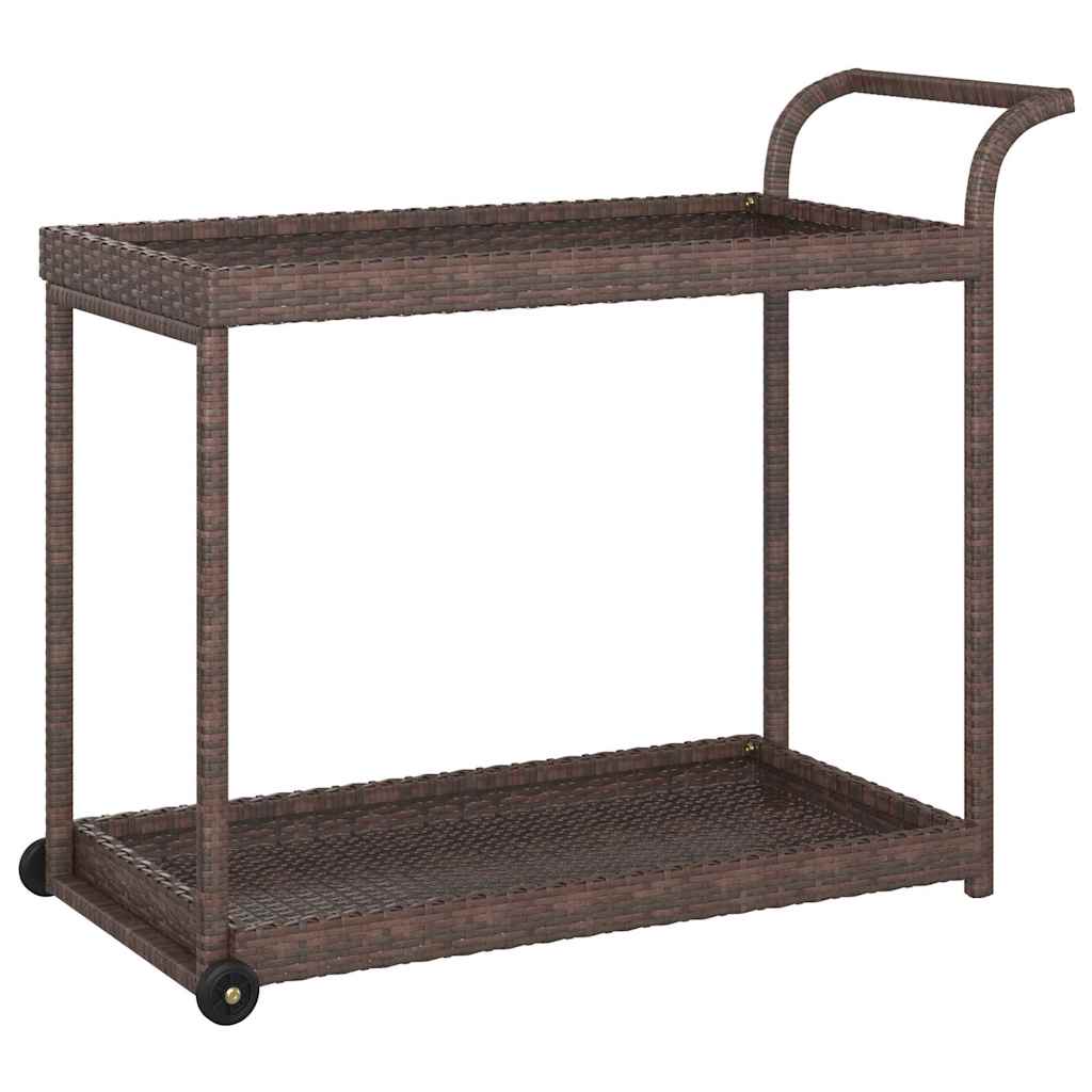 Vidaxl serveerwagen 100x45x83 cm poly rattan bruin