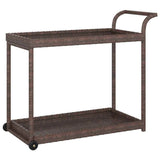 Vidaxl serveerwagen 100x45x83 cm poly rattan bruin