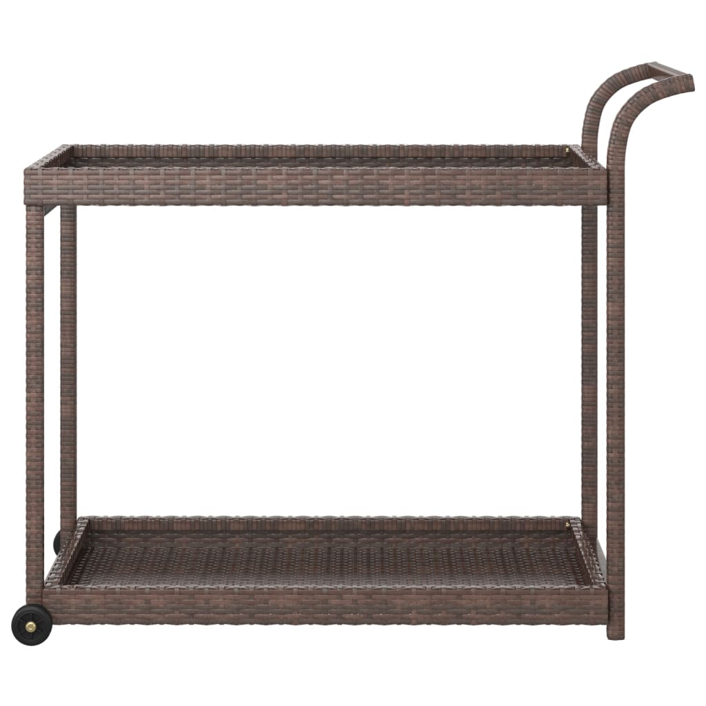 Vidaxl serveerwagen 100x45x83 cm poly rattan bruin