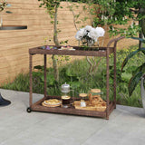 Vidaxl serveerwagen 100x45x83 cm poly rattan bruin