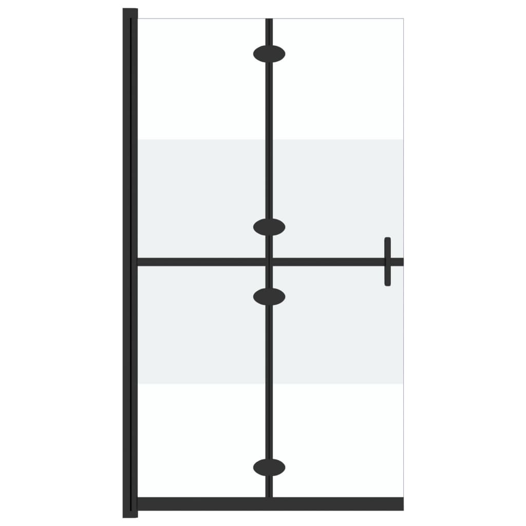 Bidaxl Walk-In duschvägg Hollfällbar 90x190 cm ESG-GLAS Halfmat