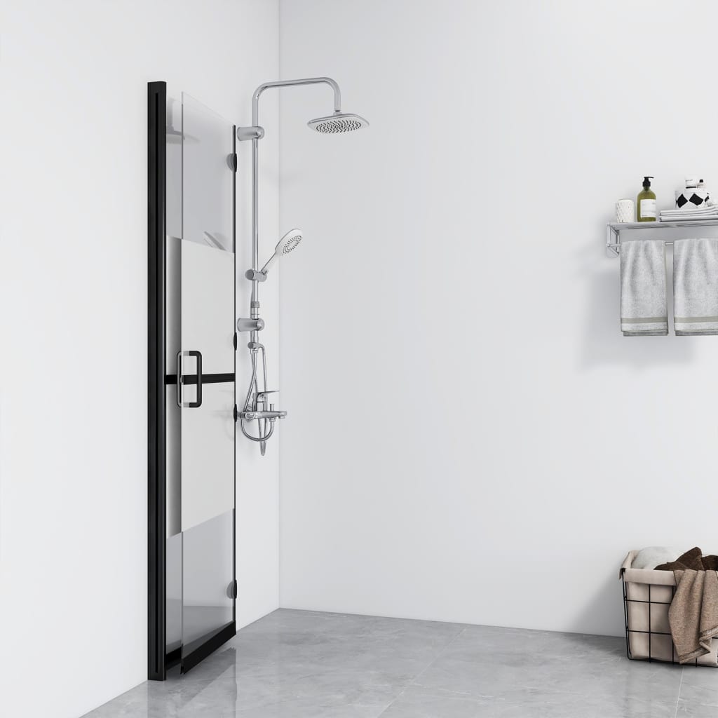 Bidaxl Walk-In duschvägg Hollfällbar 90x190 cm ESG-GLAS Halfmat