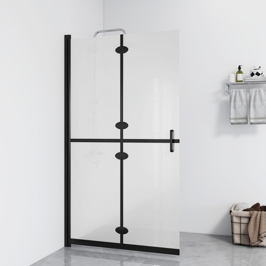 Vidaxl walk-in dusjvegg sammenleggbar 110x190 cm esg glass matt