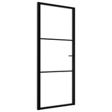 VIDAXL Innenür 83x201,5 cm ESG -Glas und Aluminiumschwarz