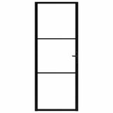 VIDAXL Innenür 83x201,5 cm ESG -Glas und Aluminiumschwarz