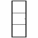 Vidaxl Innenür 93x201,5 cm ESG -Glas und Aluminiumschwarz