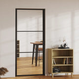 Vidaxl Inner Door 93x201.5 cm de vidrio ESG y negro de aluminio