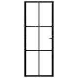 VIDAXL Innenür 76x201,5 cm ESG -Glas und Aluminiumschwarz