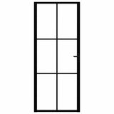 VIDAXL Innenür 83x201,5 cm ESG -Glas und Aluminiumschwarz