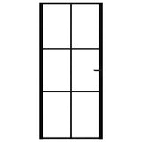 Vidaxl Innenür 93x201,5 cm ESG -Glas und Aluminiumschwarz