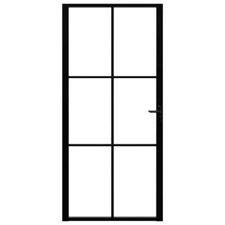 Vidaxl Innenür 93x201,5 cm ESG -Glas und Aluminiumschwarz