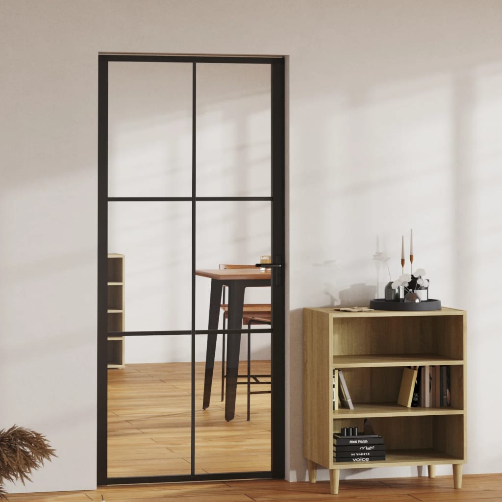 Vidaxl inner door 93x201.5 cm ESG glass and aluminum black