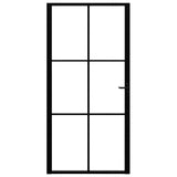VIDAXL Innenür 102,5x201,5 cm ESG -Glas und Aluminiumschwarz