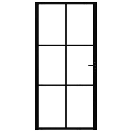 VIDAXL Innenür 102,5x201,5 cm ESG -Glas und Aluminiumschwarz