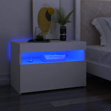 Vidaxl nachtkastjes 2 st led-verlichting 60x35x40 cm bewerkt hout wit