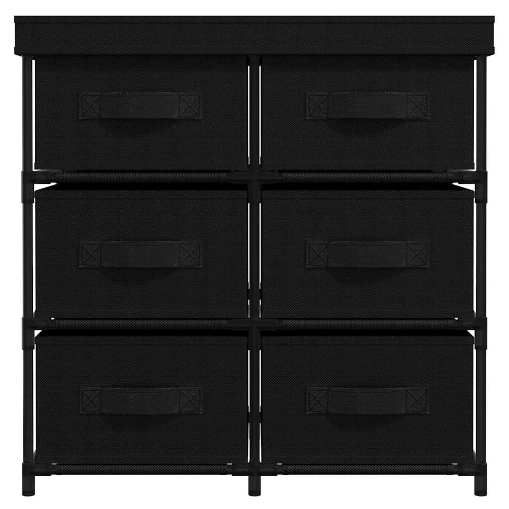 Vidaxl opbergkast met 6 lades 55x29x55 cm staal zwart