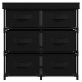 Vidaxl opbergkast met 6 lades 55x29x55 cm staal zwart