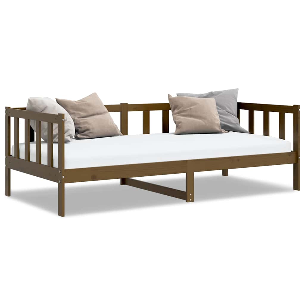 Vidaxl bedbank massief grenenhout honingbruin 90x200 cm