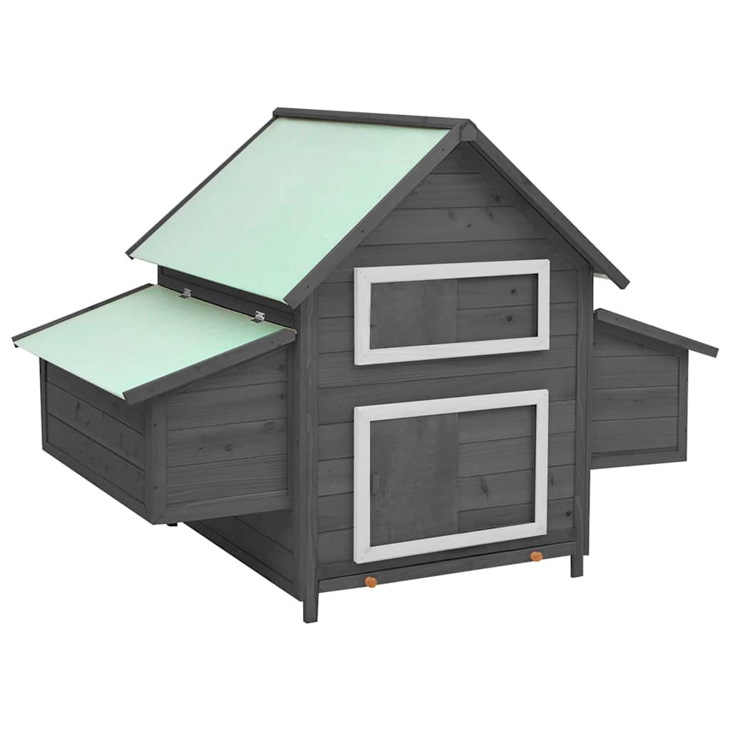 Vidaxl Chicken Coop 150x96x110 cm sólido de gris y blanco