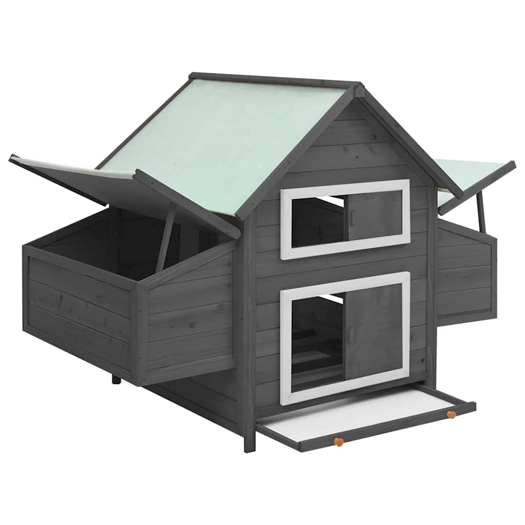 Vidaxl Chicken Coop 150x96x110 cm sólido de gris y blanco