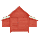 Vidaxl Chicken Coop 150x96x110 cm de pino sólido rojo y blanco