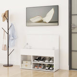 Vidaxl Schuhe Bank 80x30x45 cm propertiertes Holz Hochglanz weiß