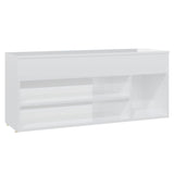 Vidaxl Shoes Bank 105x30x45 cm Elaborato in legno Gloss bianco