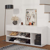 Vidaxl Shoes Bank 105x30x45 cm Elaborato in legno Gloss bianco