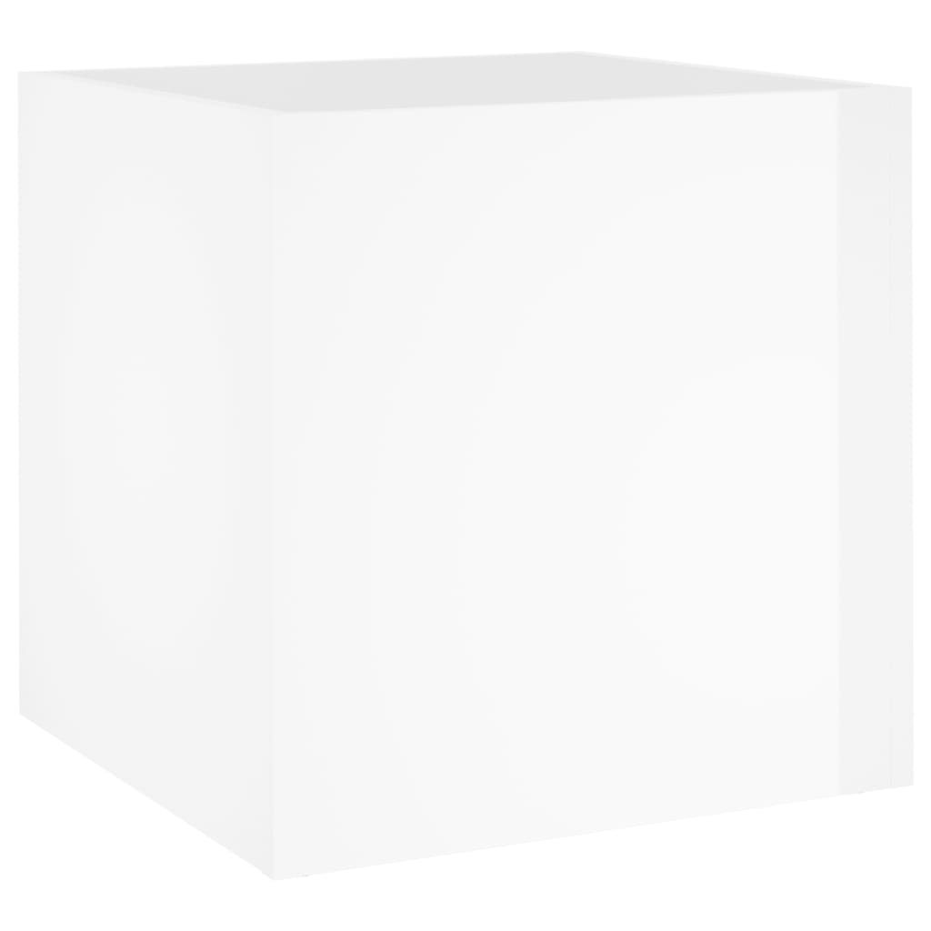 VidaXL Planter Big 40x40x40 cm Processed Wood High Gloss White