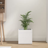 VidaXL Planter Big 40x40x40 cm Processed Wood High Gloss White