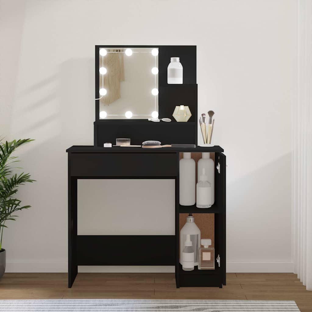 Vidaxl kaptafel met led-verlichting 86,5x35x136 cm zwart