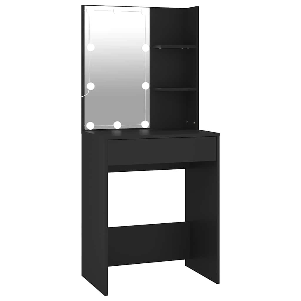 Vidaxl kaptafel met led-verlichting 60x40x140 cm zwart
