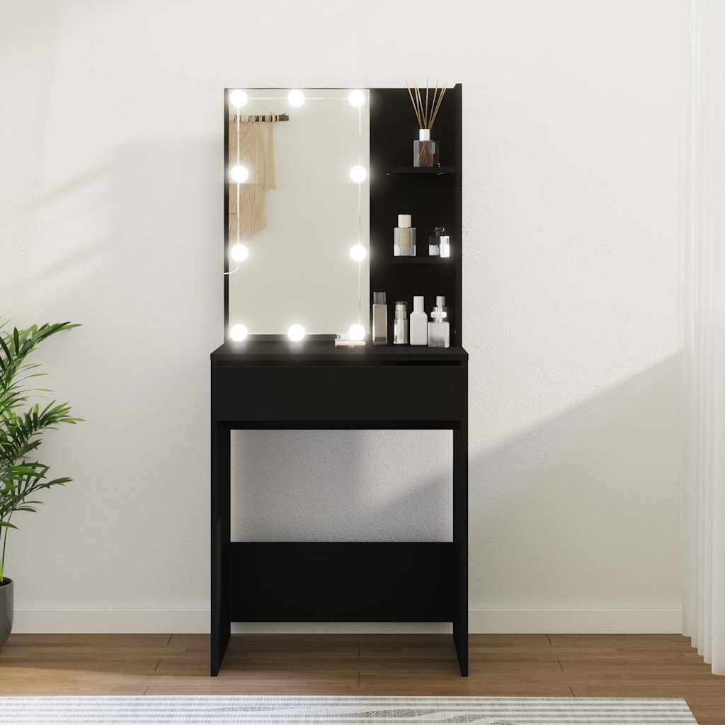 Vidaxl kaptafel met led-verlichting 60x40x140 cm zwart