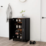 VidaXL Shoe cabinet 60x35x92 cm Properted Wood Black