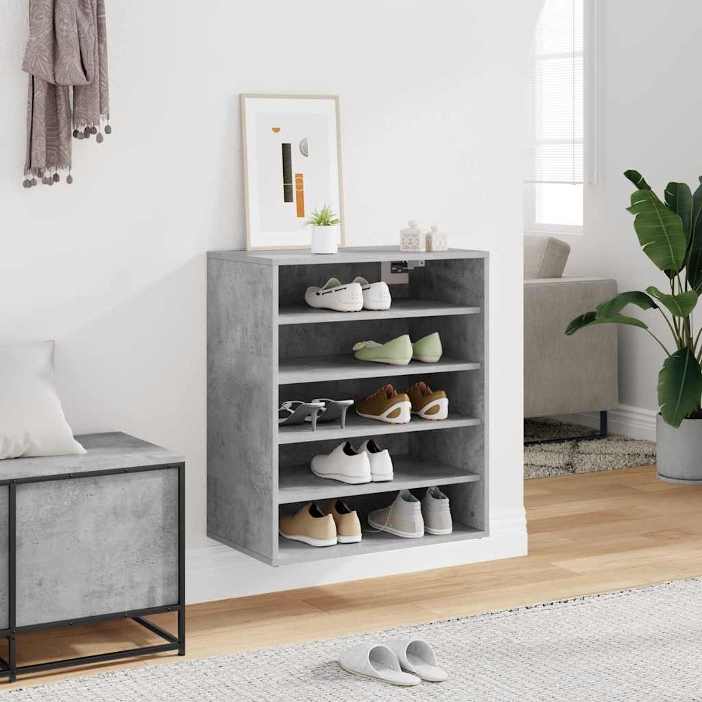 VIDAXL -Schuhschrank 60x35x70 cm verarbeiteter Holzbetonglijs