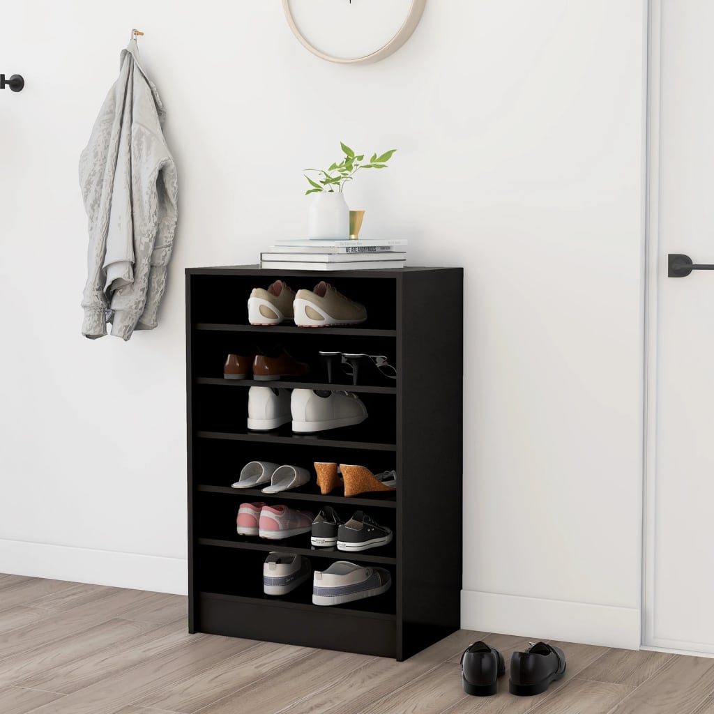 VidaXL Shoe cabinet 60x35x92 cm Properted Wood Black