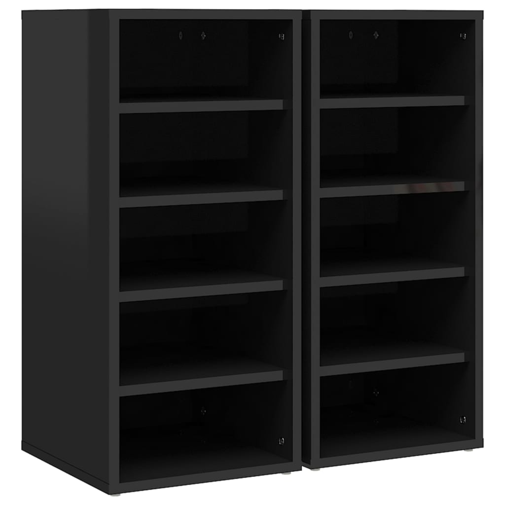 VidaXL shoe cabinets 2 pcs 31.5x35x70 cm processed wood high gloss black