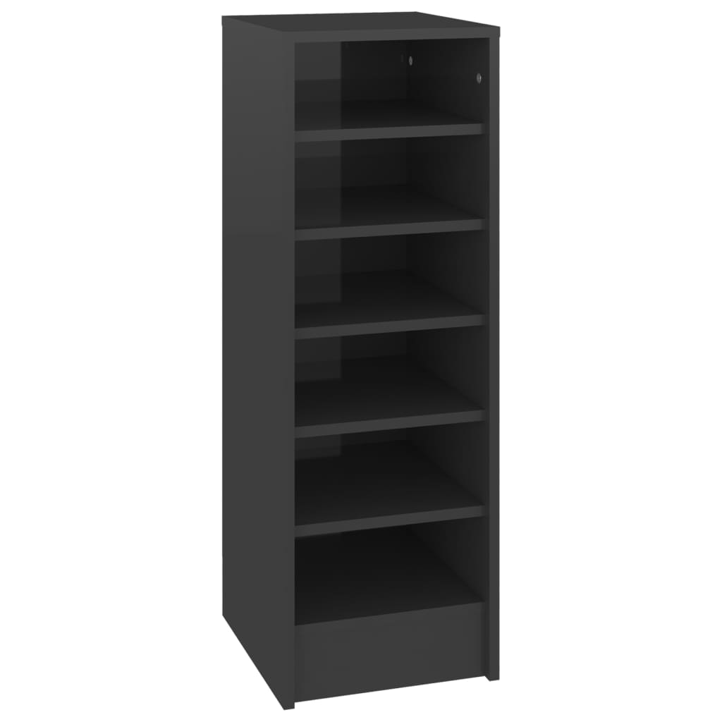 Vidaxl Shoe Cabinet 31.5x35x90 cm Forarbejdet træ Højglansgrå