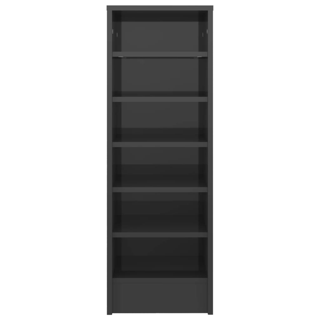 Armoire à chaussures Vidaxl 31,5x35x90 cm en bois de bois haut gris brillant