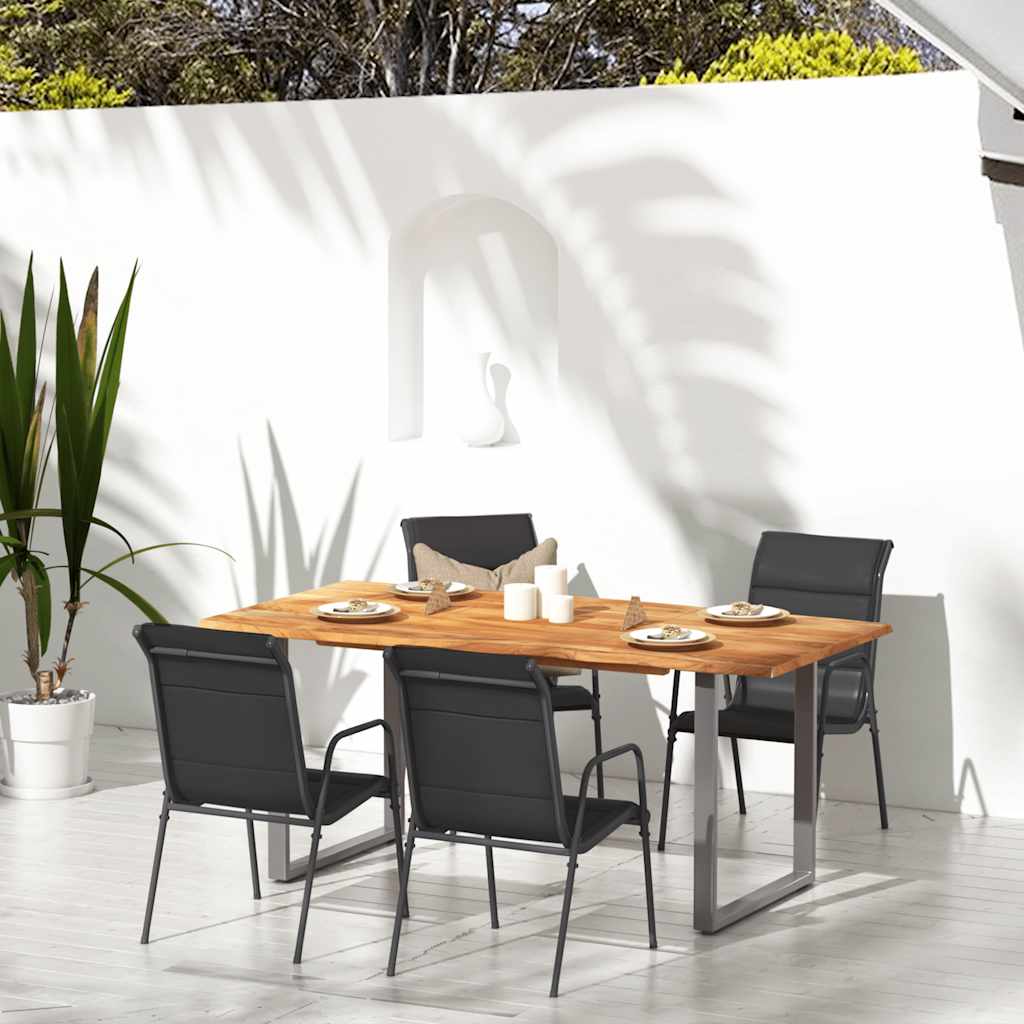 Vidaxl tuinstoelen 4 st staal en textileen zwart