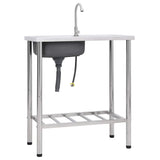 Vidaxl Camping Gutter Single Bowl mit Edelstahlhahn