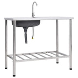 Vidaxl Camping Gutter Single Bowl mit Edelstahlhahn