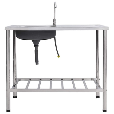 Vidaxl Camping Gutter Single Bowl mit Edelstahlhahn