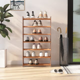 VIDAXL -Schuhregal 65x24x117 cm verarbeitetes Holzbraun