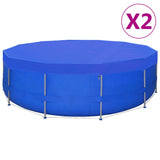 Vidaxl -Schwimmbad Abdeckungen 2 STs rund 90 g m² 460 cm pe